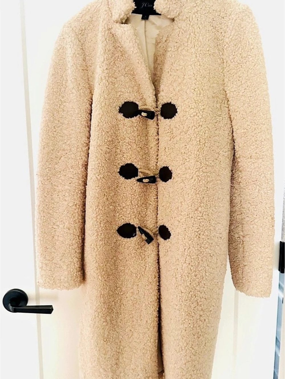 J.Crew Sherpa Toggle Coat Teddy Jacket Cream Small